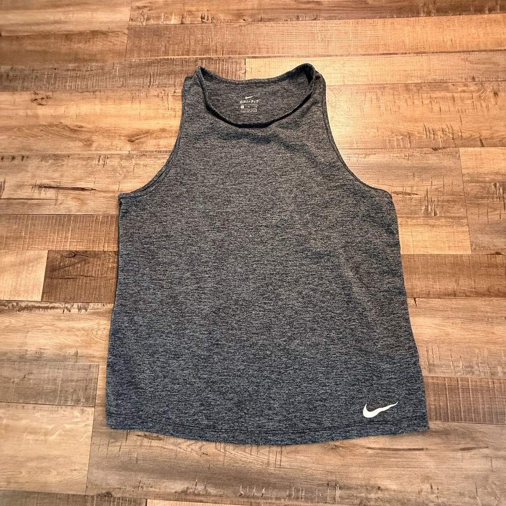 Nike Dri Fit Medium Tank‎ Top Heather Gray Racerback Athletic